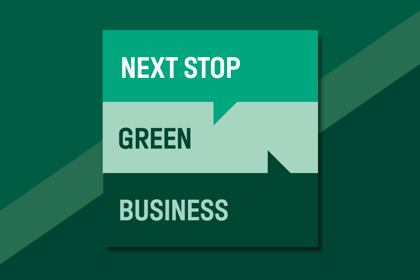 Green business podcast logo