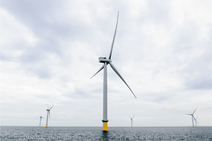 Turbine at Westermost Rough wind farm in the North Sea off the shore of UK - Photo credit Ørsted